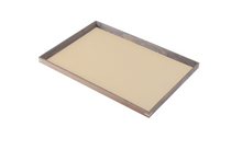 Large Rectangle Walnut Wood x Beige Leather Tray