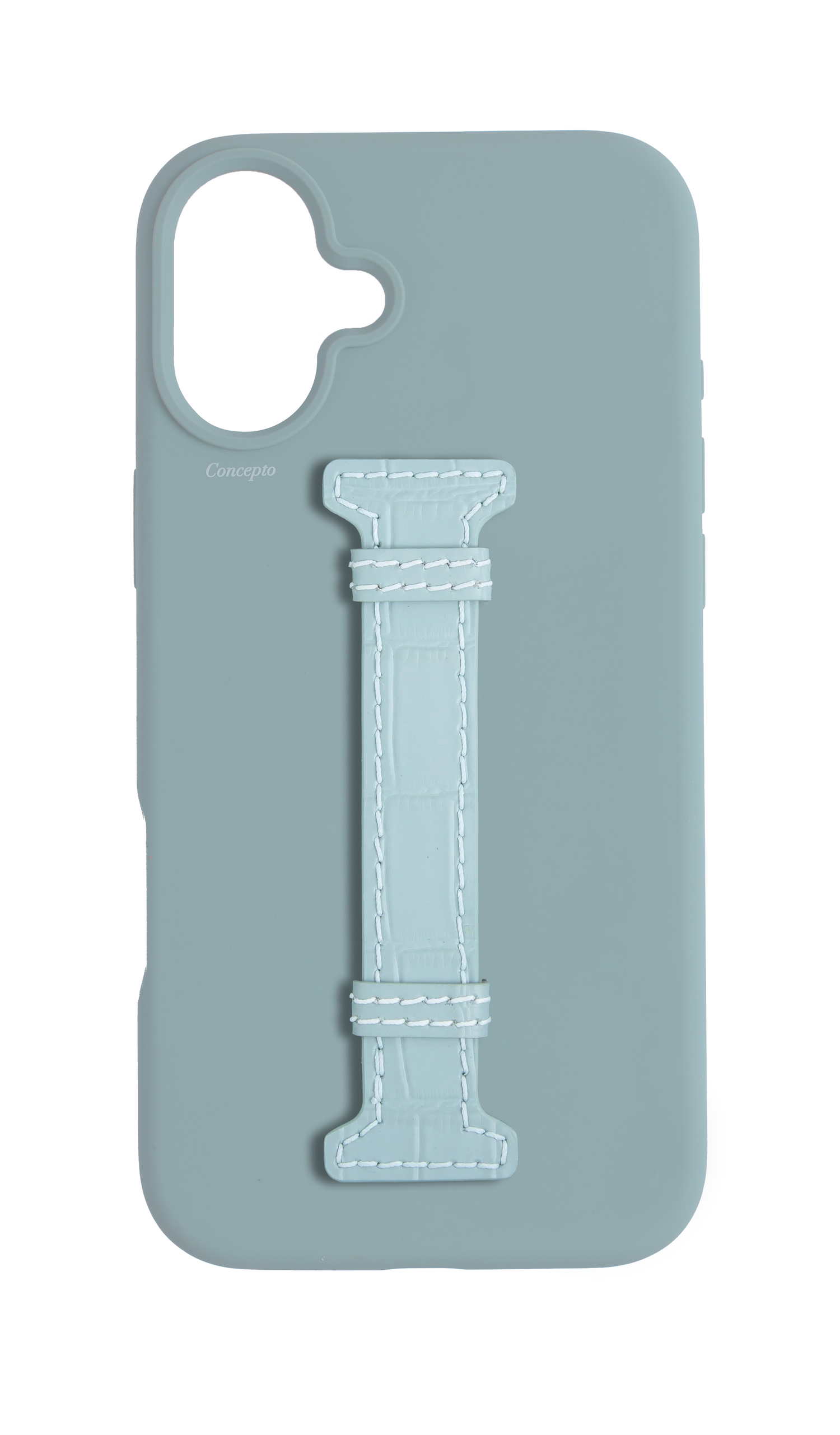 Light Blue Silicon Middle Strap Case