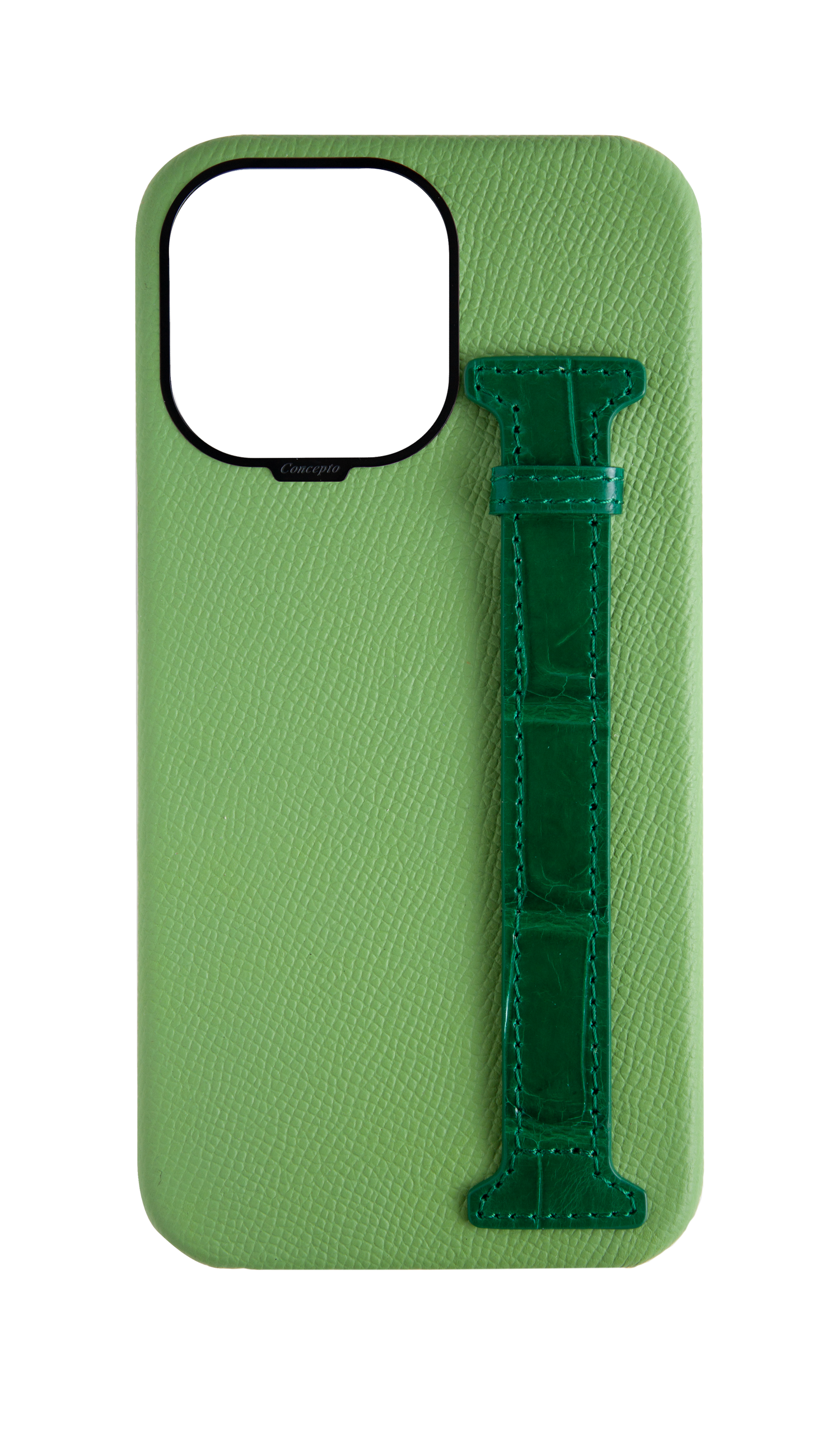 Leaf Green / Royal Green Exotic Crocodile Side Strap Case
