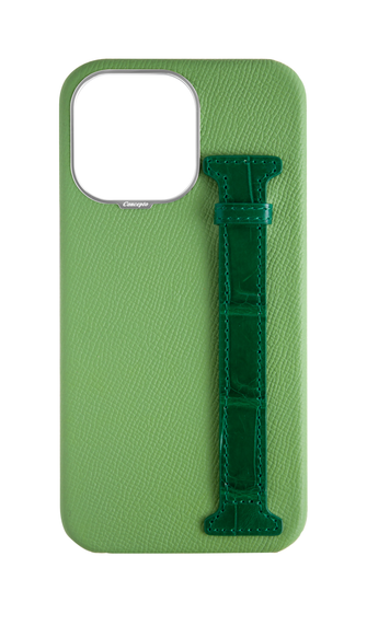 Leaf Green / Royal Green Exotic Crocodile Side Strap Case