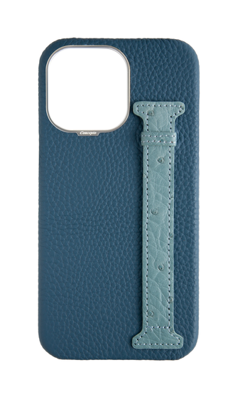 River Blue / Aqua Exotic Ostrich Side Strap Case