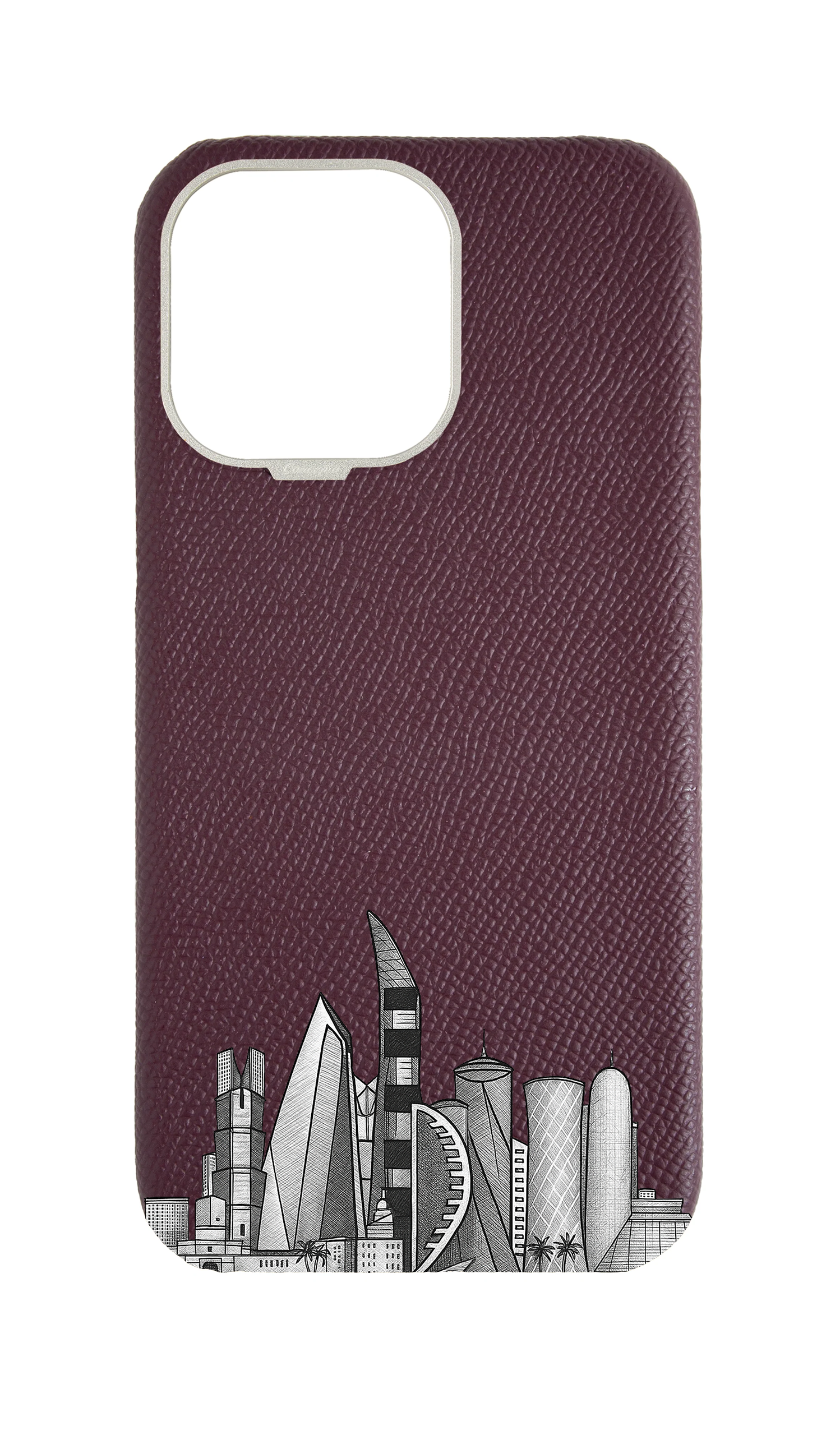 Maroon Strapless Case - Doha Skyline