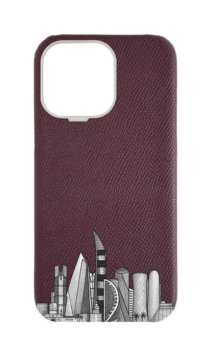 Maroon Strapless Case - Doha Skyline