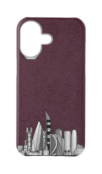Maroon Strapless Case - Doha Skyline