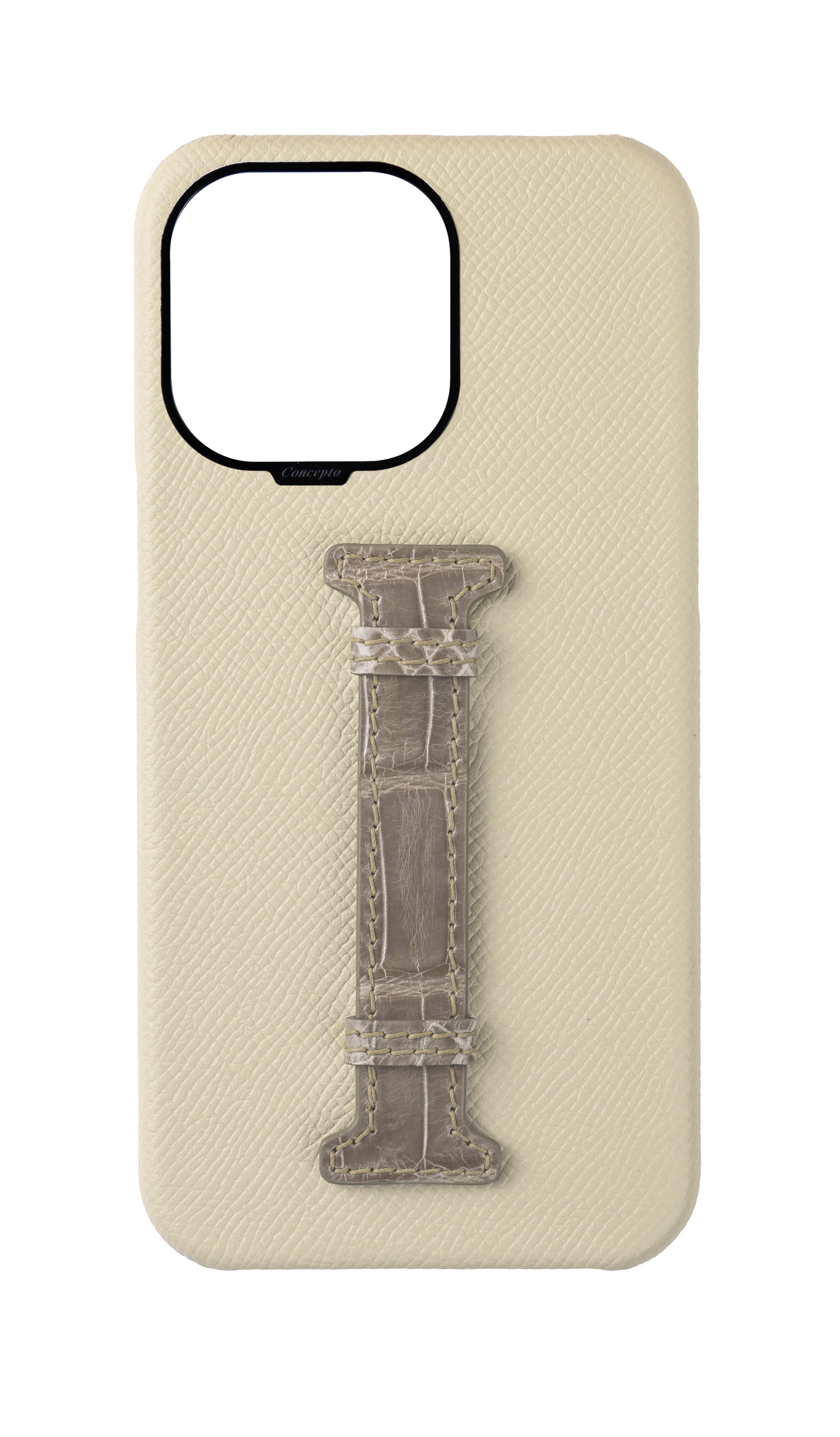 Stone / Grey Exotic Crocodile Middle Strap Case