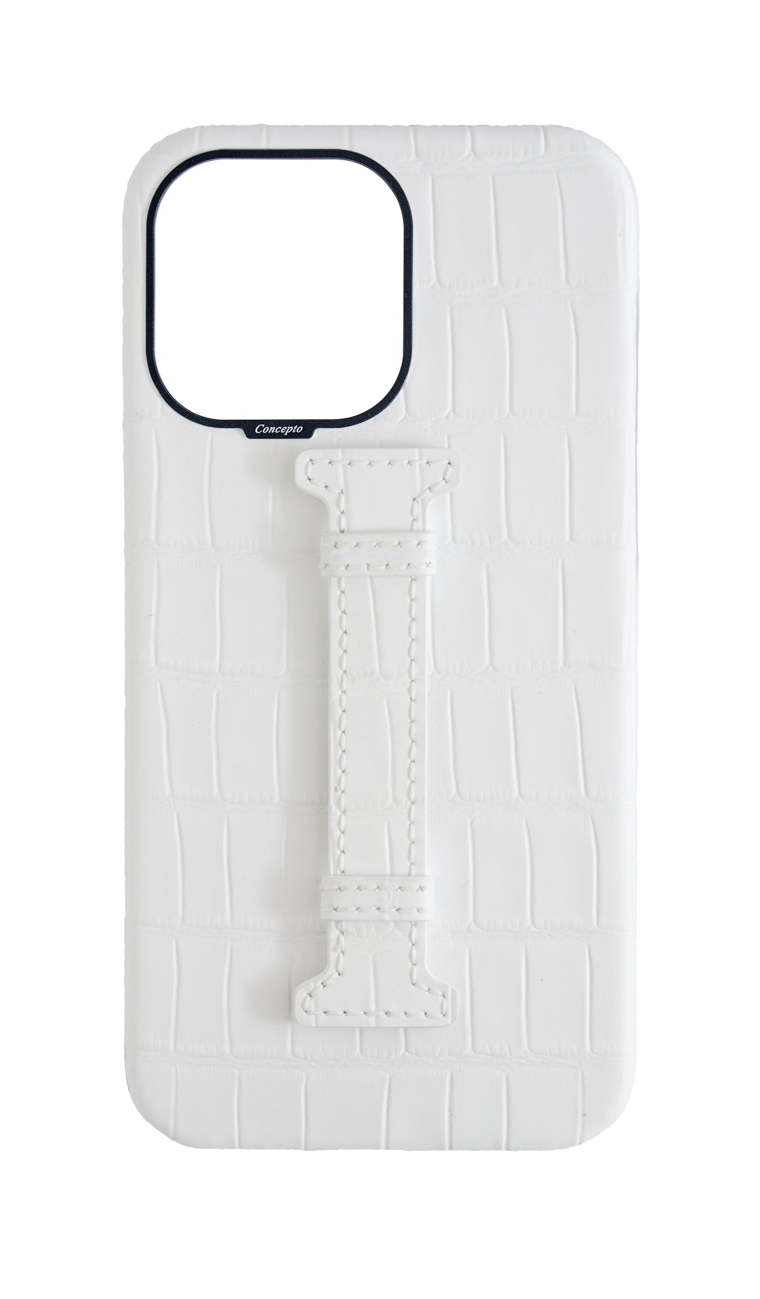 Matte White Embossed Crocodile Case