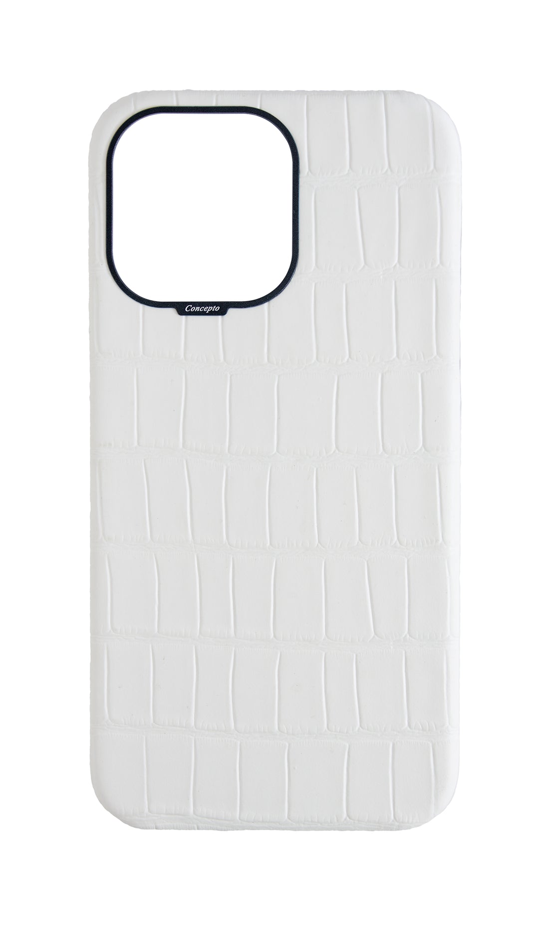 Matte White Strapless Embossed Crocodile Case