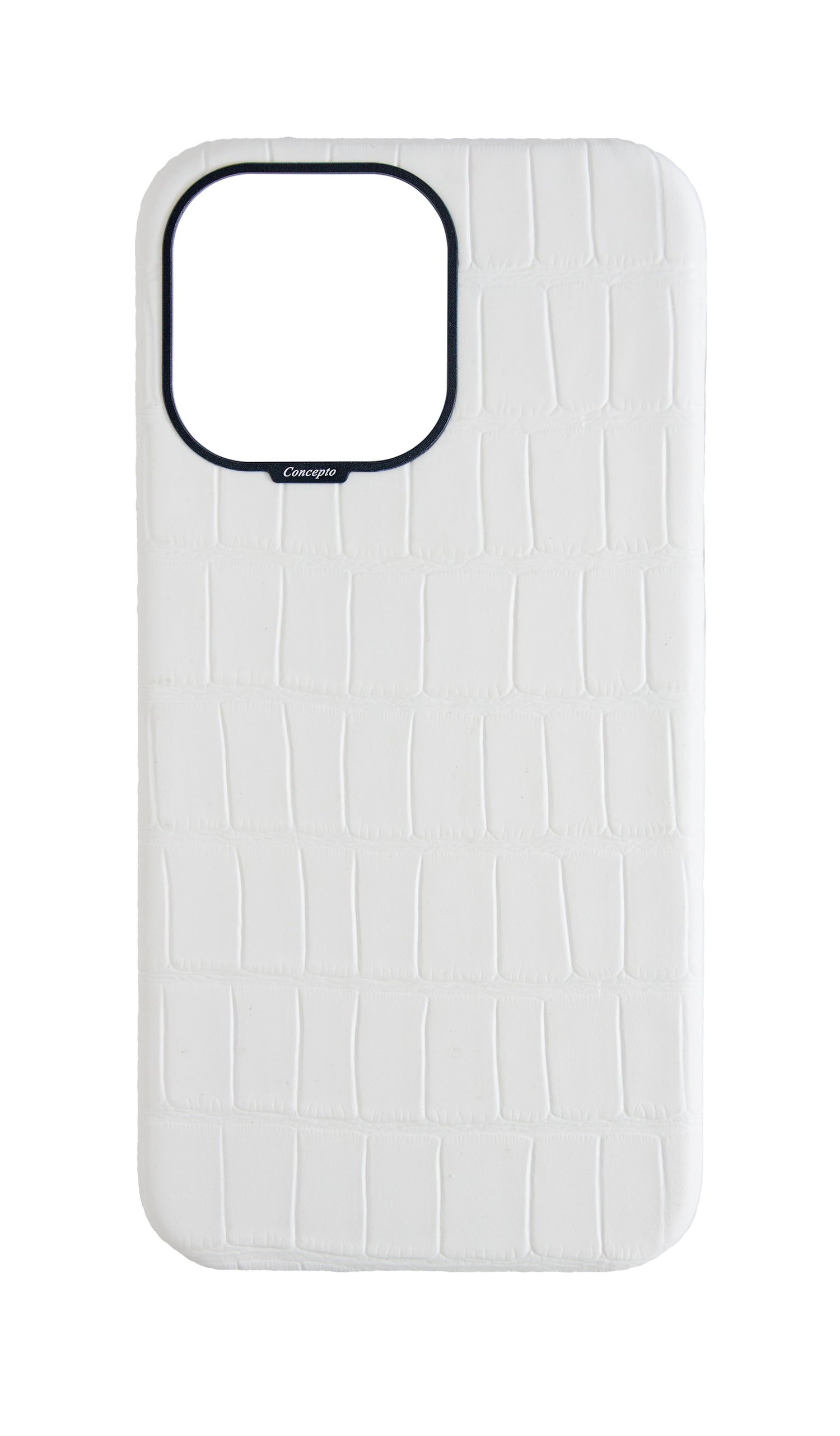 Matte White Strapless Embossed Crocodile Case