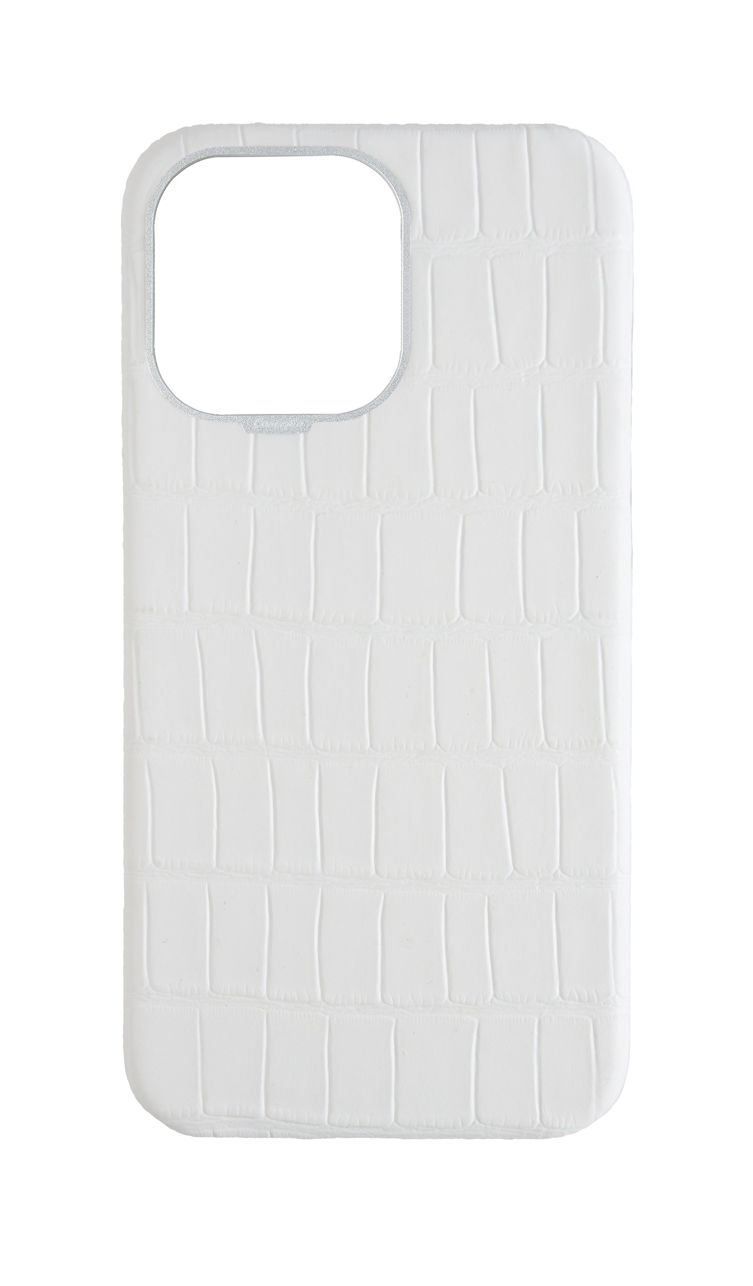 Matte White Strapless Embossed Crocodile Case