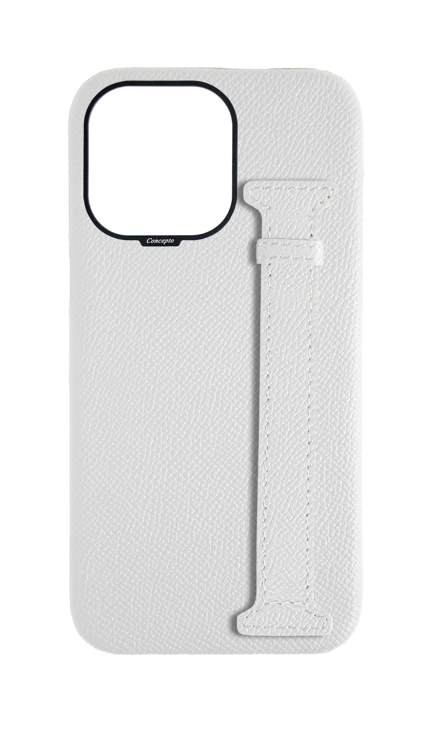 White Epsom Side Strap Case