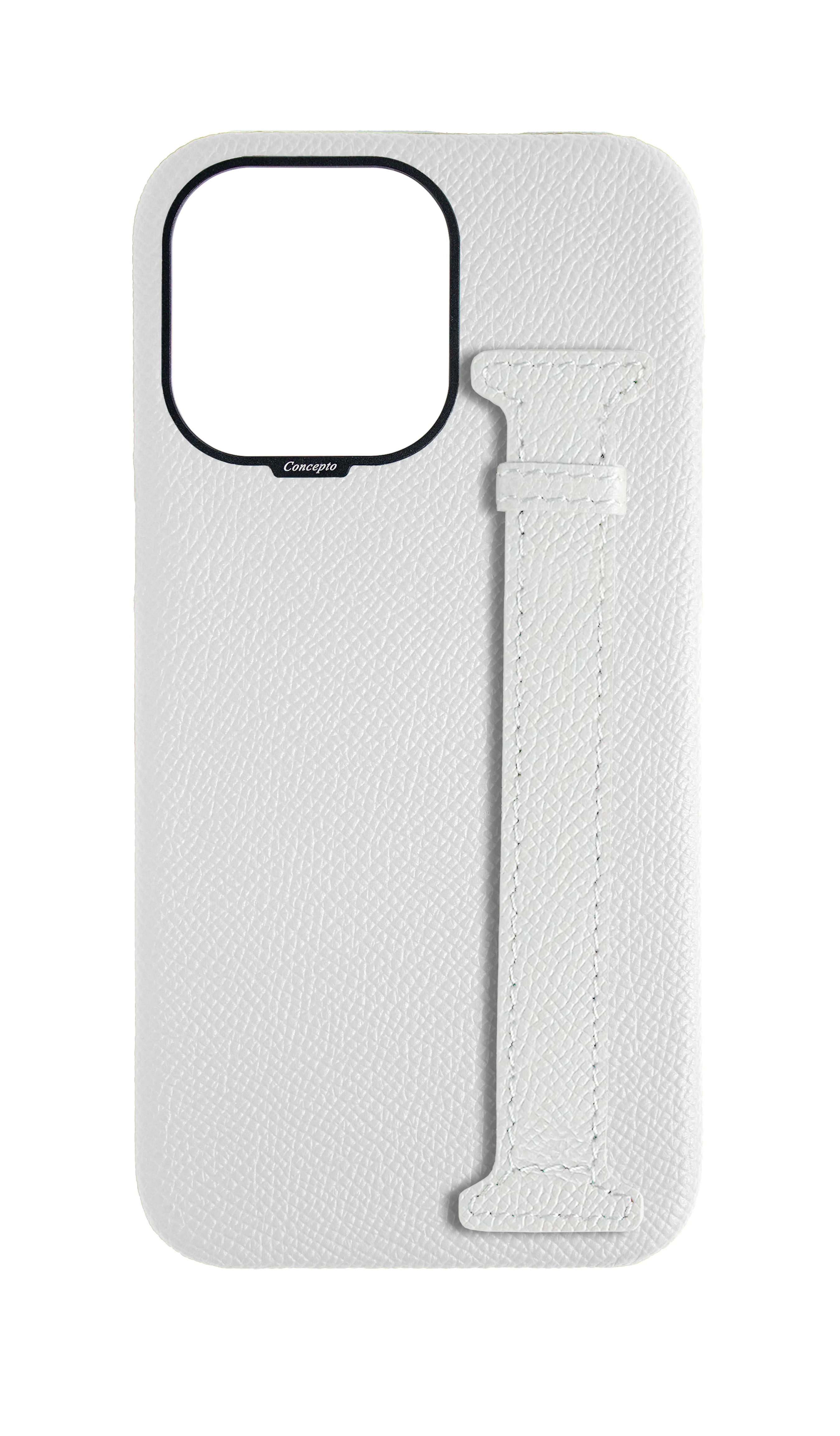 White Epsom Side Strap Case