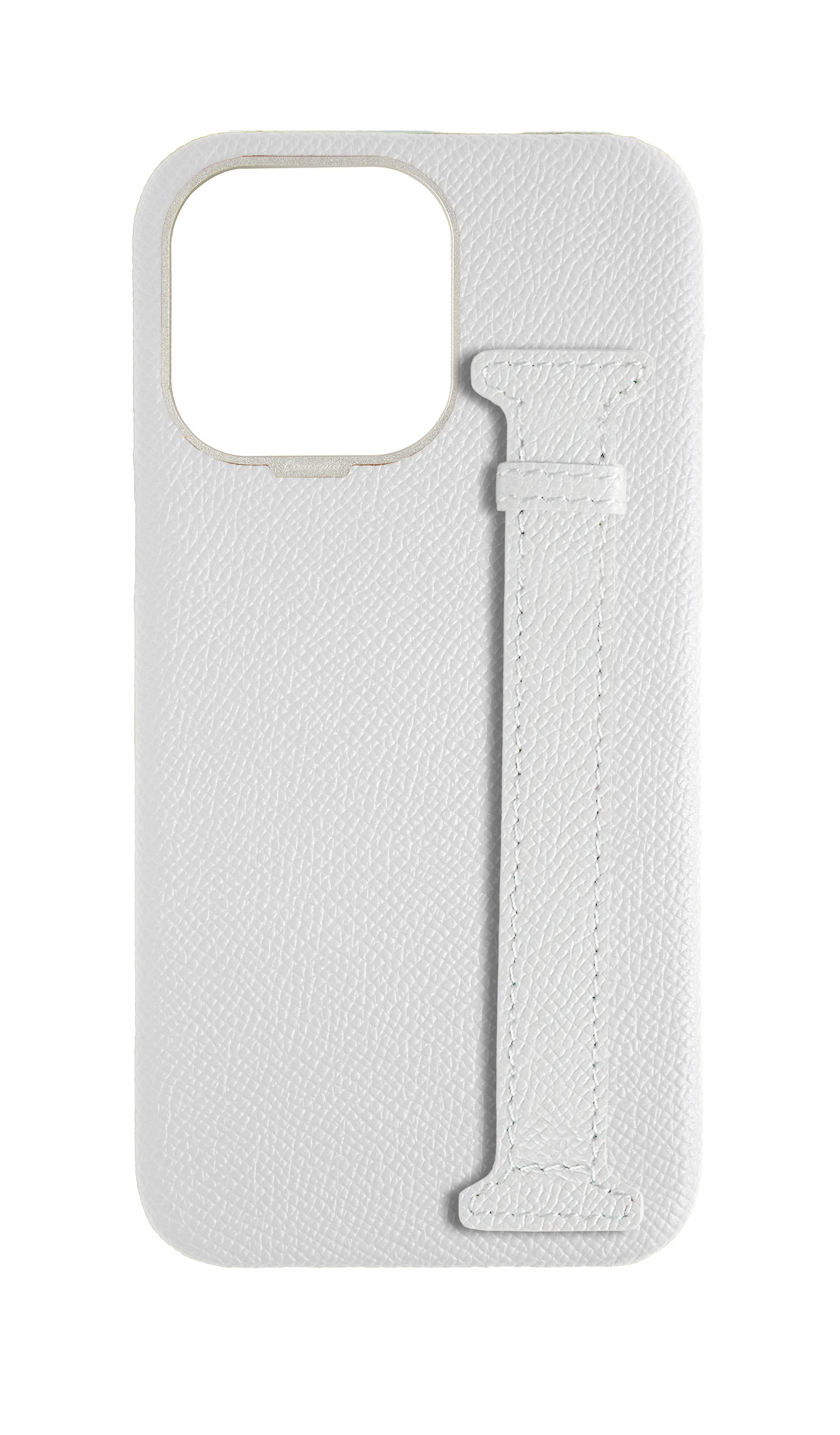White Epsom Side Strap Case