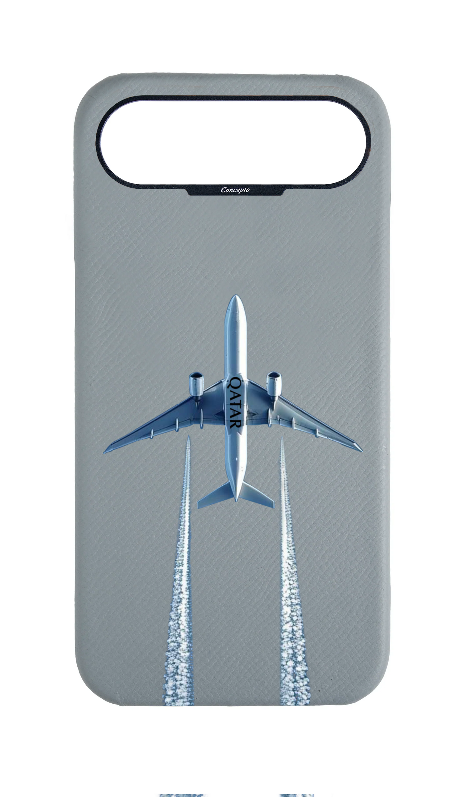 Light Blue Grey Strapless Case - Qatar Airways Flyover