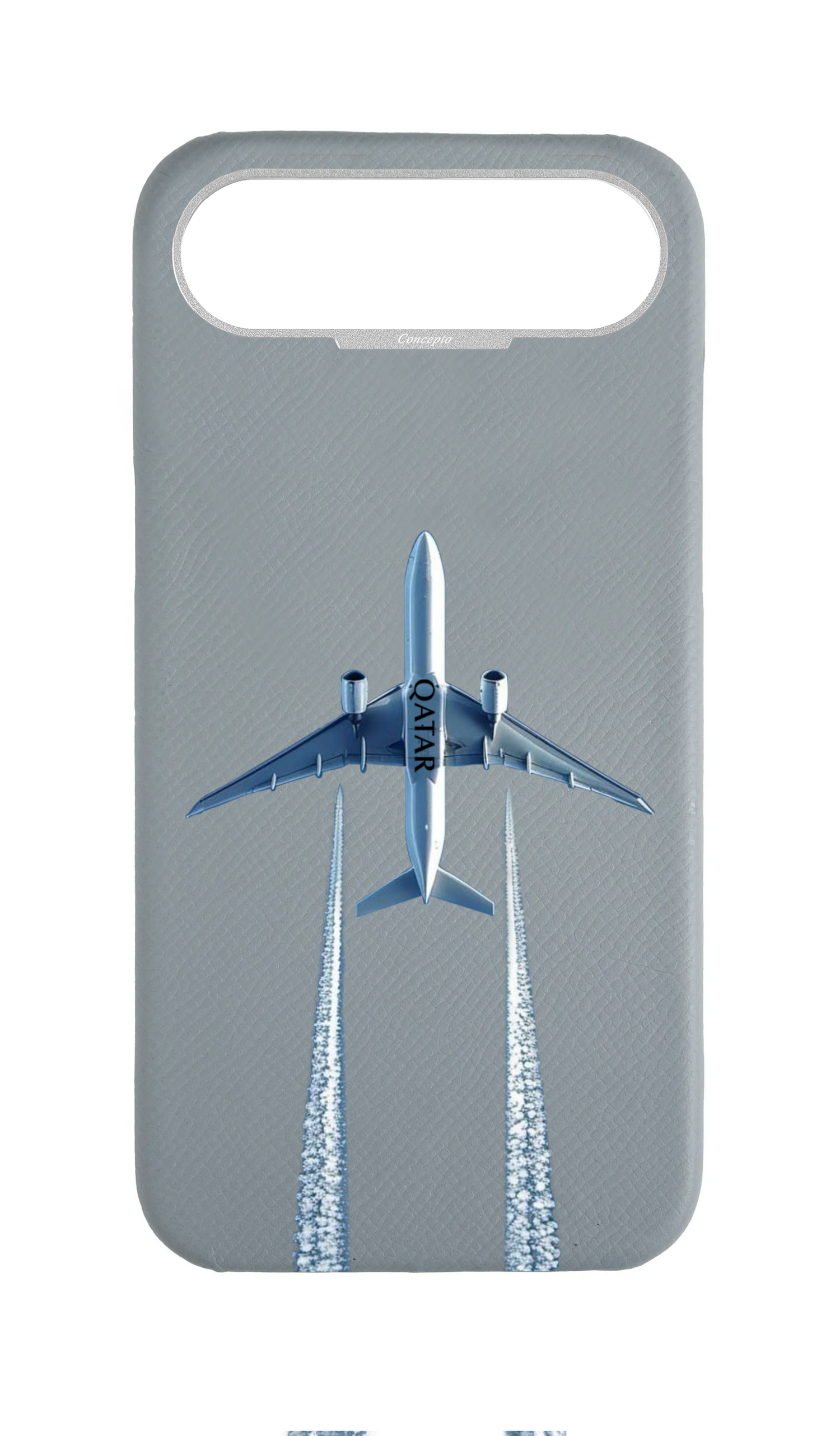Light Blue Grey Strapless Case - Qatar Airways Flyover