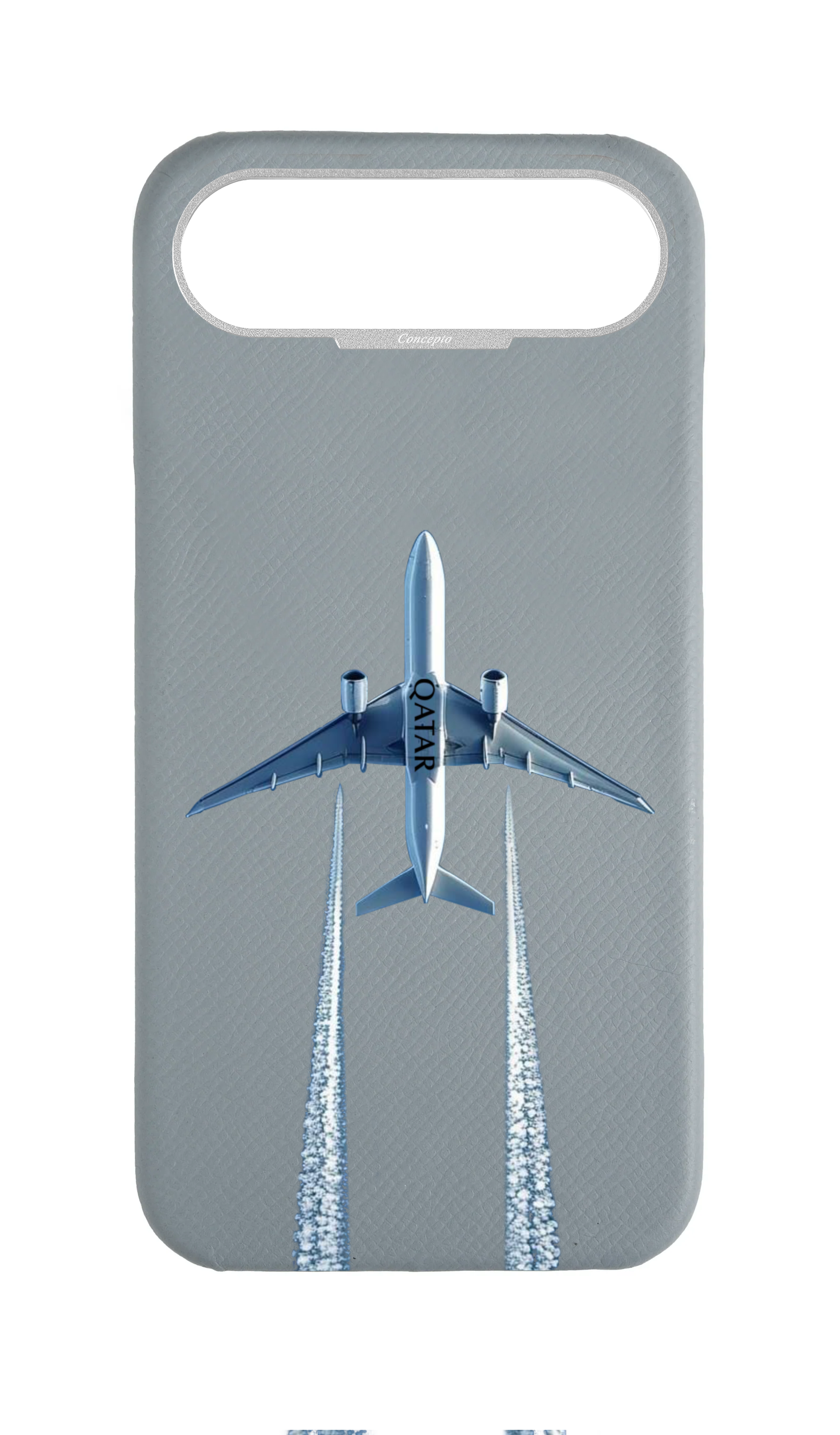 Light Blue Grey Strapless Case - Qatar Airways Flyover