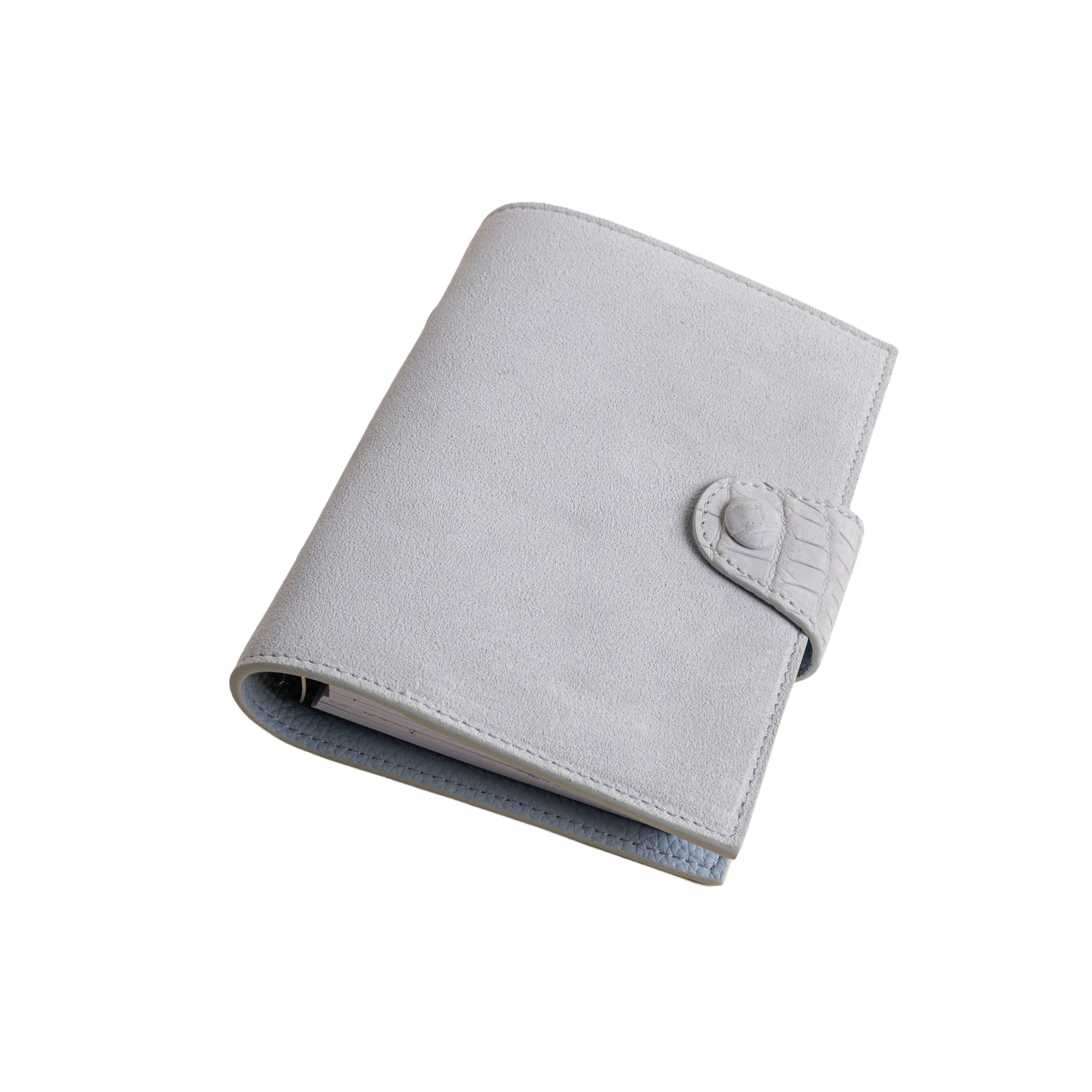 Small Mist Grey Suede Notebook