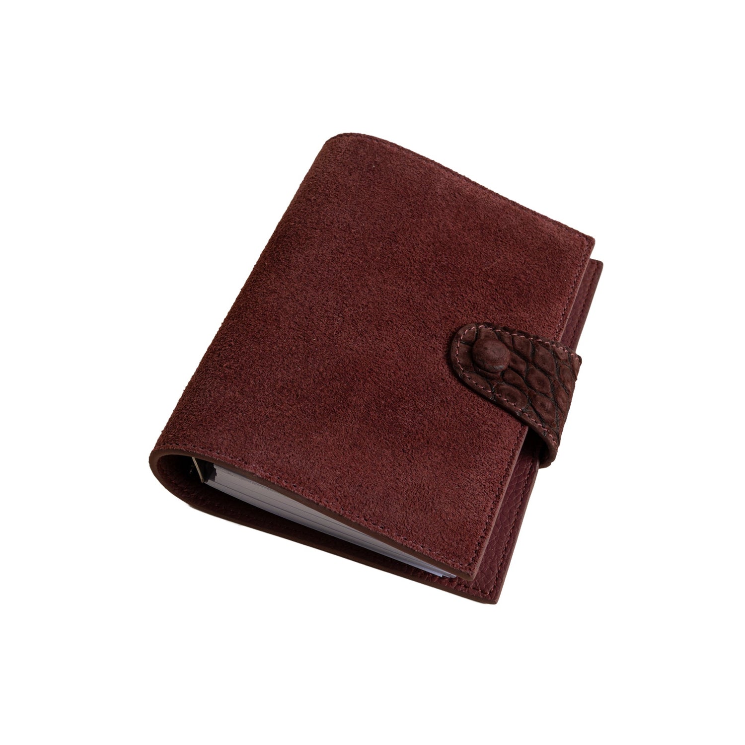 Small Burgundy Suede Notebook