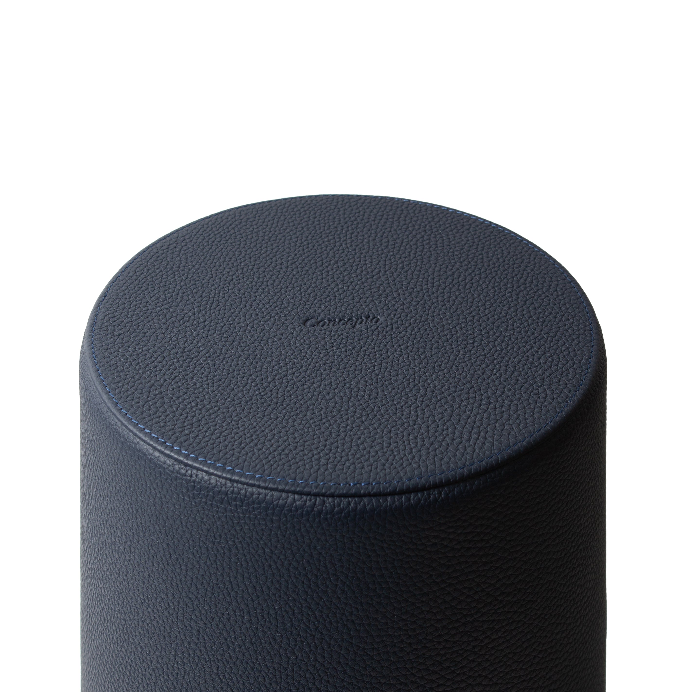 Navy / White Leather Waste Bin