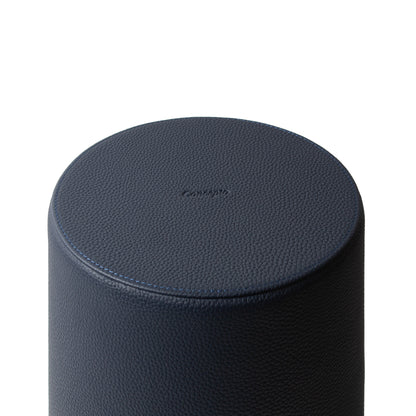 Navy / White Leather Waste Bin