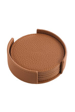 Brown / Cream Leather Coaster