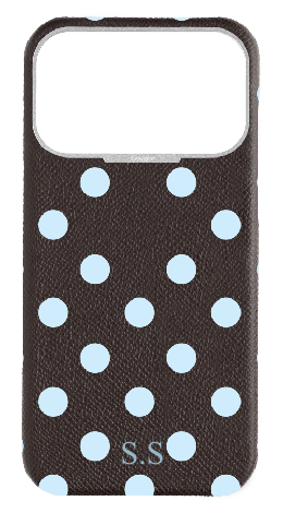 Customized Brown Strapless Epsom Case 
                 Polka Dots