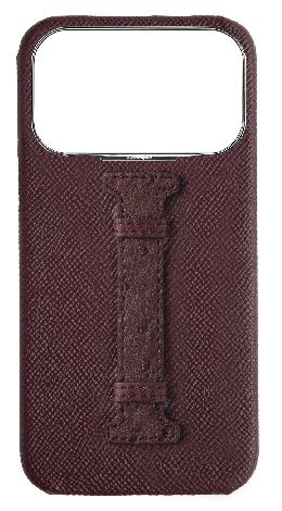 Customized Maroon Exotic Ostrich Middle Strap Case