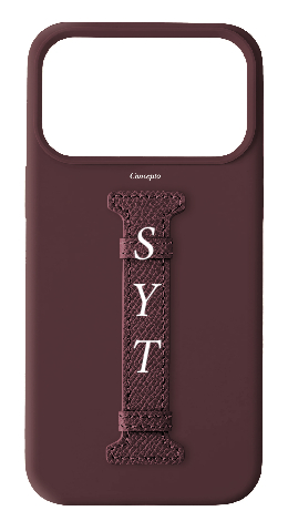 Customized Burgundy Silicon Middle Strap Case