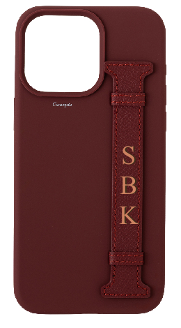 Customized Maroon Silicon Side Strap Case