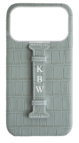Customized Matte Grey Embossed Crocodile Case