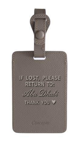 Customized Taupe Luggage Tag