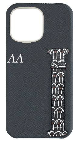 Customized Grey Monogram Side Strap Case