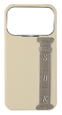 Customized Stone / Grey Exotic Crocodile Side Strap Case