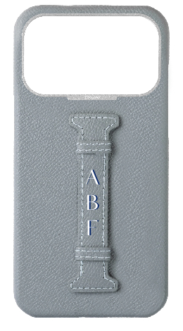 Customized Light Blue Grey Epsom Middle Strap Case