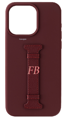 Customized Maroon Silicon Middle Strap Case