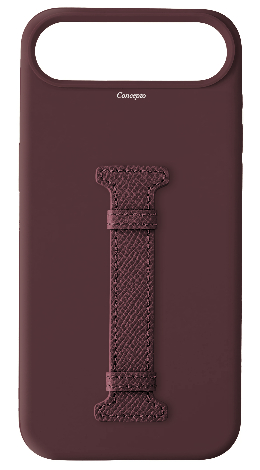 Customized Burgundy Silicon Middle Strap Case