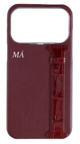 Customized Burgundy Exotic Crocodile Side Strap Case