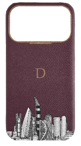 Customized Maroon Strapless Case 
                 Doha Skyline
