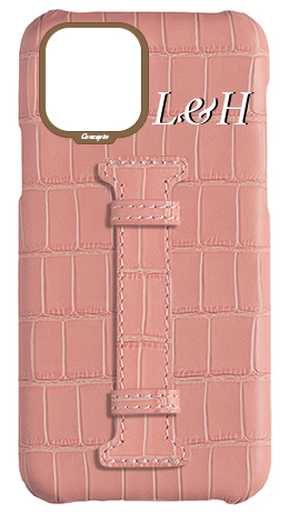 Customized Matte Pink Embossed Crocodile Case