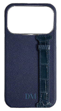 Customized Navy Exotic Crocodile Side Strap Case