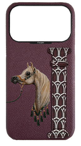 Customized Maroon Monogram Side Strap Case
