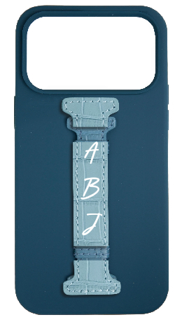 Customized Navy Silicon Middle Strap Case