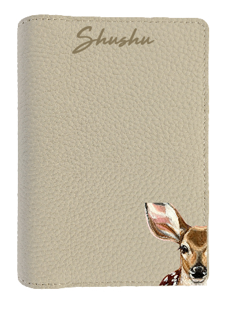 Customized Beige Passport Holder