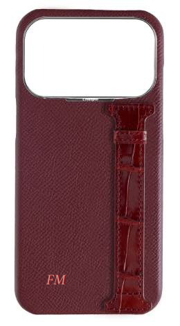 Customized Burgundy Exotic Crocodile Side Strap Case