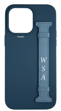 Customized Blue Silicon Side Strap Case