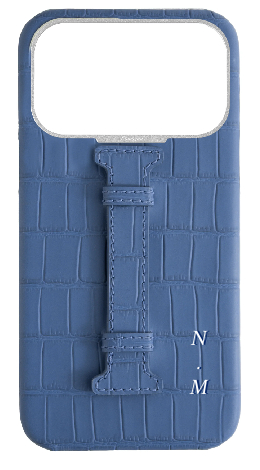 Customized Matte Navy Embossed Crocodile Case