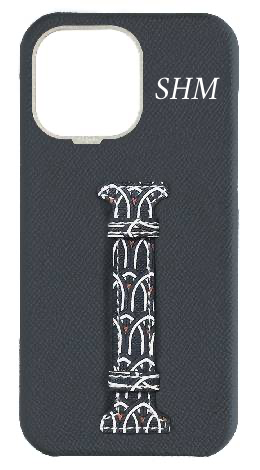 Customized Grey Monogram Middle Strap Case