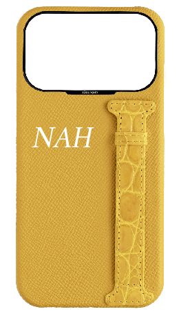 Customized Yellow Exotic Crocodile Side Strap Case