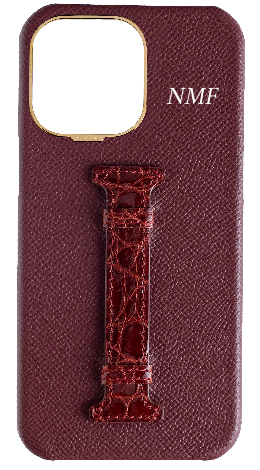 Customized Burgundy Exotic Crocodile Middle Strap Case