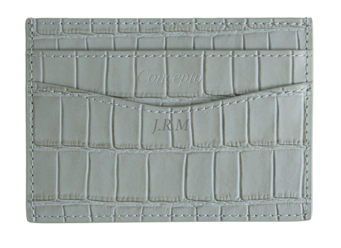 Customized Embossed Grey Crocodile Cardholder