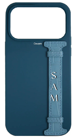 Customized Blue Silicon Side Strap Case